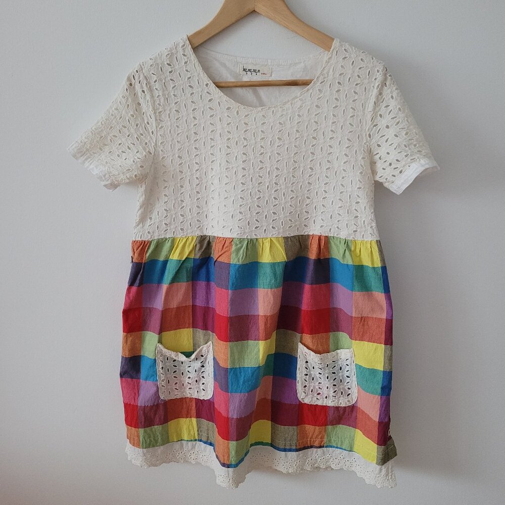 Samansa Mos2 Japanese Brand Cottage-Core Mini Dress-Small